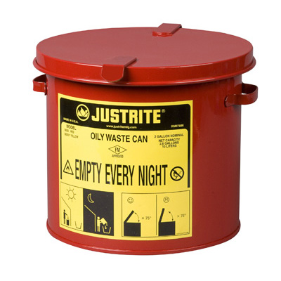 Justrite杰斯瑞特09200 8L 红色工作台式油渍废品罐