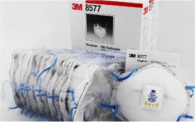 3M 8577有机蒸气异味及颗粒物防护口罩 产品包装展示